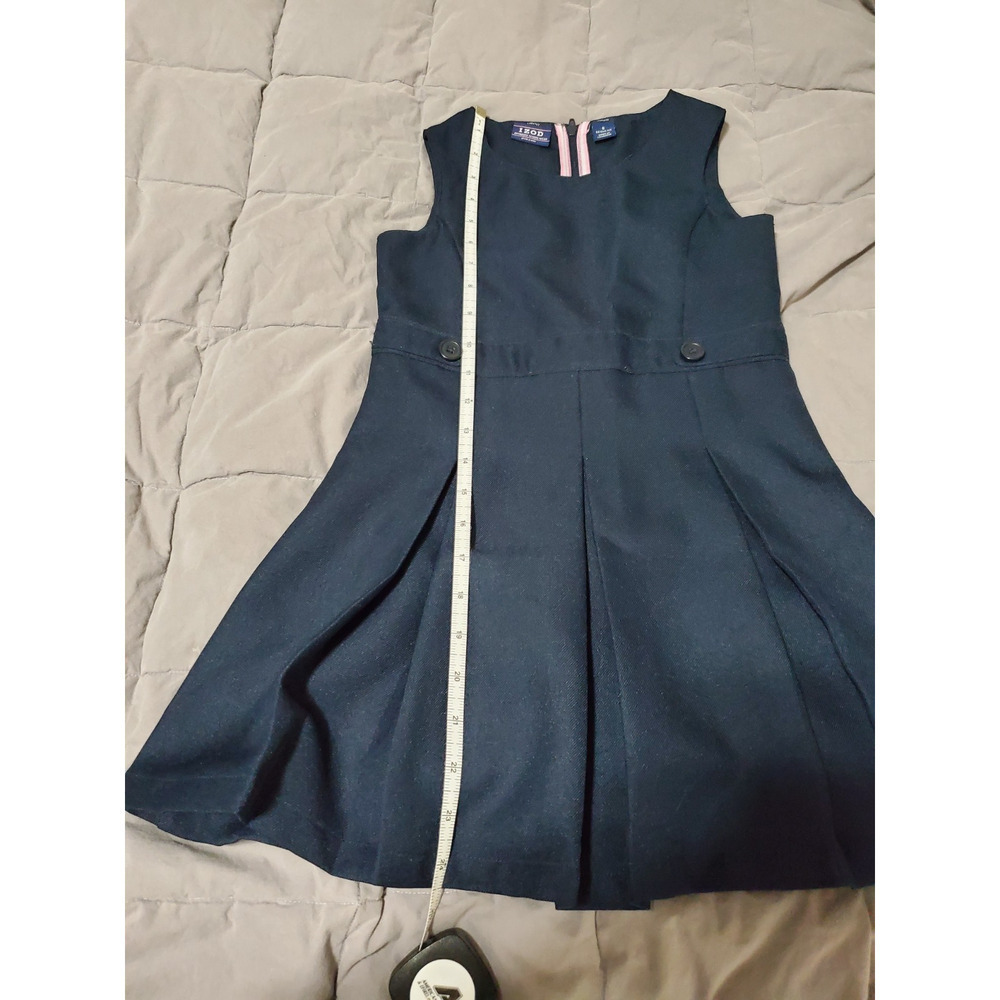 IZOD Girls School Uniform Jumper Dress Navy Size 6 Pleated Skirt - Picture 7 of 12